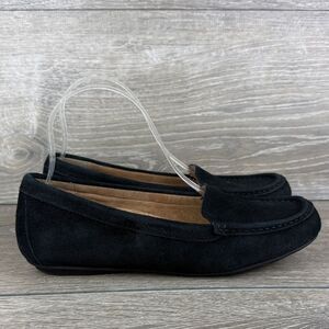 Vionic Debbie Women’s Sz 8 Black Suede Slip On Comfort Flats Loafers